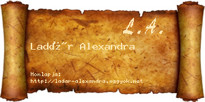 Ladár Alexandra névjegykártya